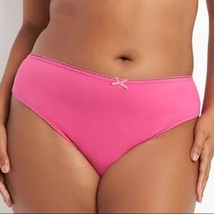 Lane Bryant/ Cacique Cotton Thong Lace Back - Fuchsia Red